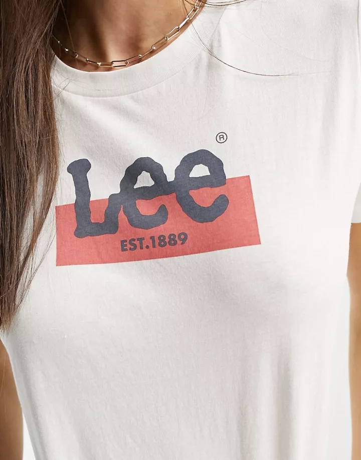 Camiseta color crema con logo de Lee Jeans Crema FKXU3zkJ