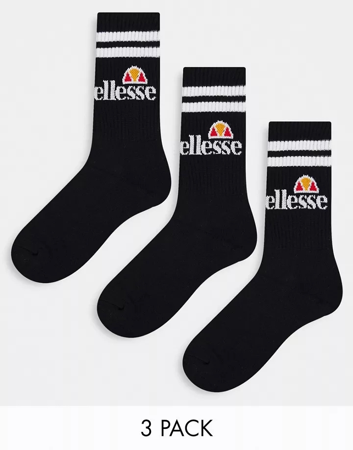 Pack de 3 pares de calcetines negros deportivos con log